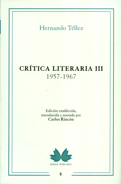 Portada de CRITICA LITERARIA (III) 1957-1967 TELLEZ