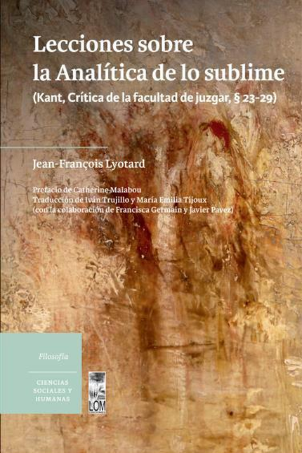 Portada de LECCIONES SOBRE LA ANALITICA DE LO SUBLIME KANT CRITICA DE LA FACULTAD DE JUZGAR § 23-29