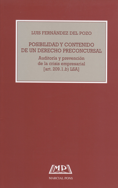 Portada de POSIBILIDAD Y CONTENIDO DE UN DERECHO PRECONCURSAL