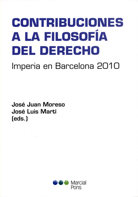 Portada de CONTRIBUCIONES A LA FILOSOFIA DEL DERECHO. IMPERIA EN BARCELONA 2010