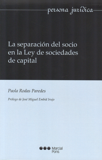 Portada de SEPARACION DEL SOCIO EN LA LEY DE SOCIEDADES DE CAPITAL, LA