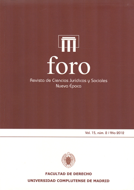 Portada de REV. FORO VOL. 015-2 REVISTA DE CIENCIAS JURIDICAS Y SOCIALES. NUEVA EPOCA