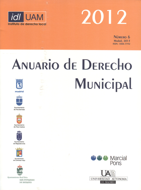 Portada de REV. ANUARIO DE DERECHO MUNICIPAL # 06-2012