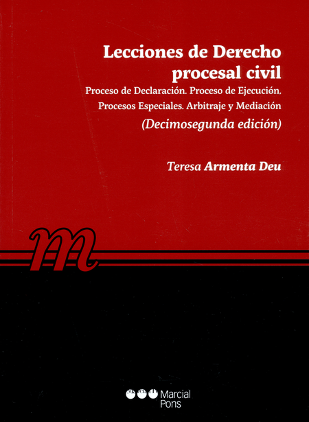 Portada de LECCIONES DE DERECHO PROCESAL CIVIL (12ª ED) PROCESO DE DECLARACION PROCESO DE EJECUCION PROCESOS ESPECIALES