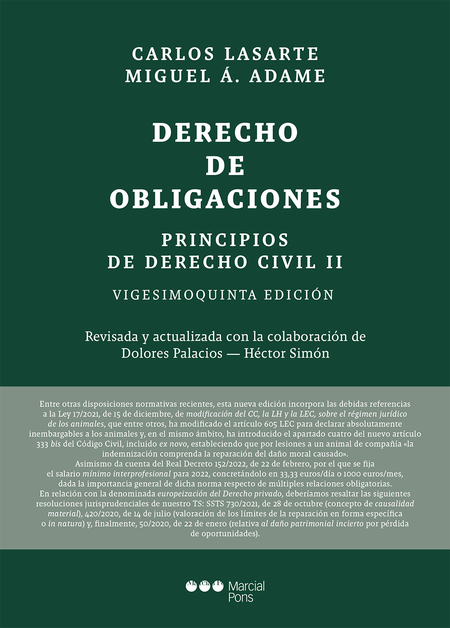 Portada de PRINCIPIOS DE DERECHO (II) CIVIL DERECHO DE OBLIGACIONES