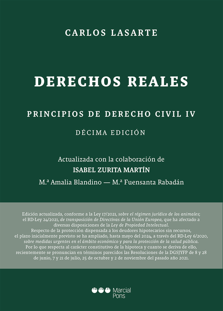 Portada de PRINCIPIOS DE DERECHO (IV) CIVIL DERECHOS REALES