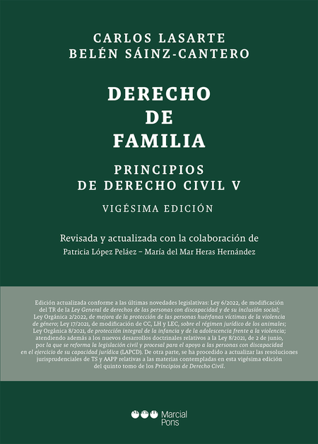 Portada de PRINCIPIOS DE DERECHO (V) CIVIL DERECHO DE FAMILIA