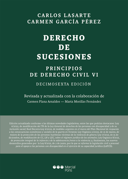 Portada de PRINCIPIOS DE DERECHO (VI) CIVIL DERECHO DE SUCESIONES