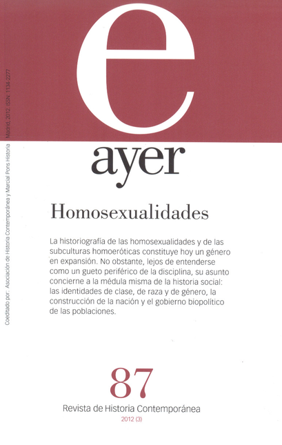 Portada de REV. AYER # 87 HOMOSEXUALIDADES