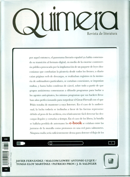 Portada de REV. QUIMERA # 316 de VARIOS, Autores