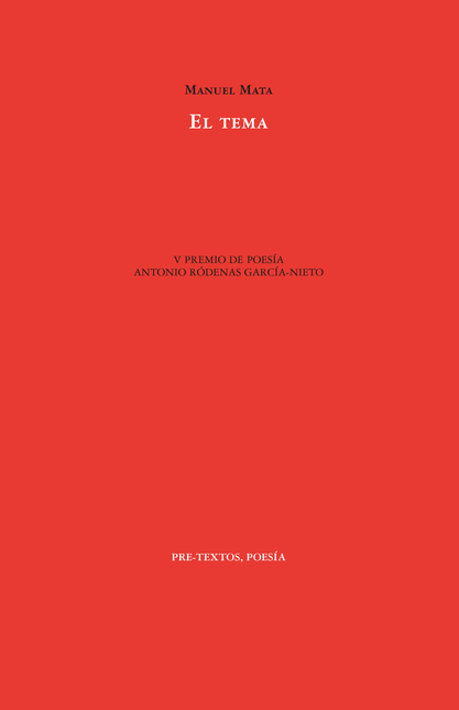 Portada de TEMA, EL de MATA PIÑEIRO, Manuel