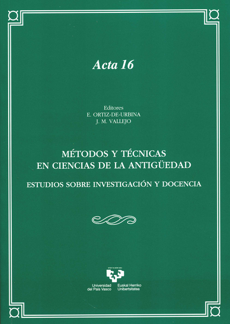 Portada de METODOS Y TECNICAS EN CIENCIAS DE LA ANTIGUEDAD. ESTUDIOS SOBRE INVESTIGACION Y DOCENCIA