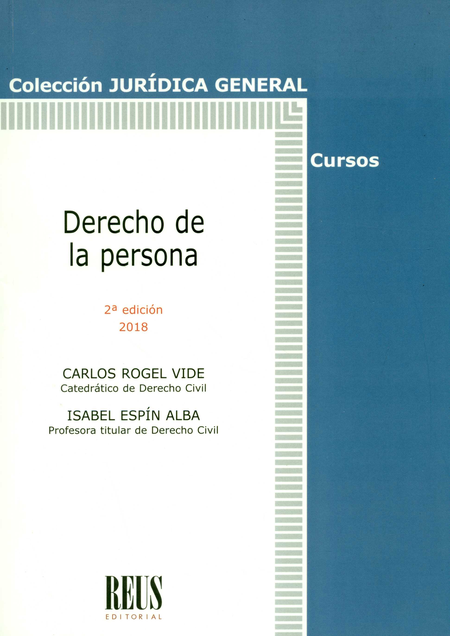 Portada de DERECHO DE LA PERSONA de ROGEL VIDE, Carlos