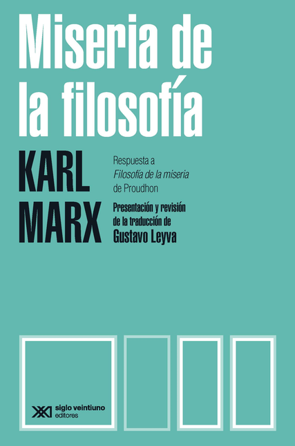 Portada de MISERIA DE LA FILOSOFIA (2ª ED)