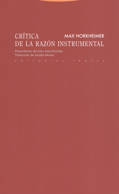 Portada de CRITICA DE LA RAZON INSTRUMENTAL (2ª ED)