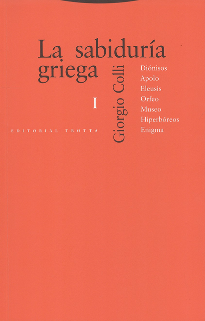 Portada de SABIDURIA GRIEGA I (4ª ED), LA