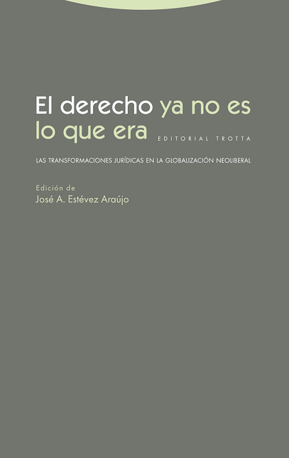 Portada de DERECHO YA NO ES LO QUE ERA LAS TRANSFORMACIONES JURIDICAS EN LA GLOBALIZACION NEOLIBERAL, EL