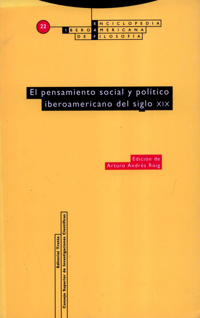 Portada de EIAF # 22 EL PENSAMIENTO SOCIAL Y POLITICO IBEROAMERICANO DEL SIGLO XIX