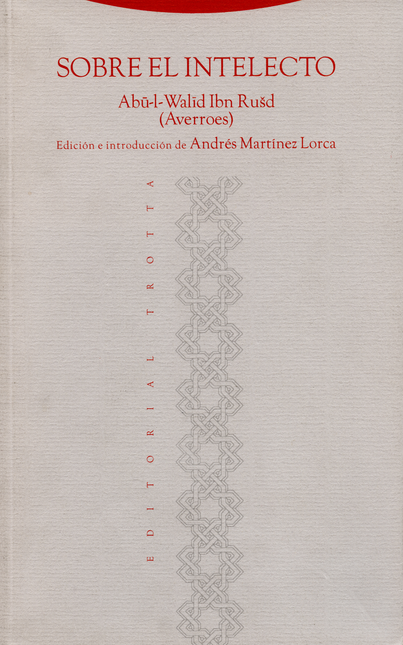 Portada de SOBRE EL INTELECTO de AVERROES, Filosofo