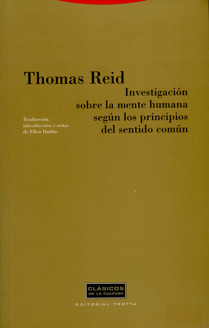 Portada de INVESTIGACION SOBRE LA MENTE HUMANA SEGUN LOS PRINCIPIOS DEL SENTIDO COMUN
