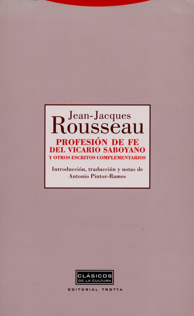 Portada de PROFESION DE FE DEL VICARIO SABOYANO