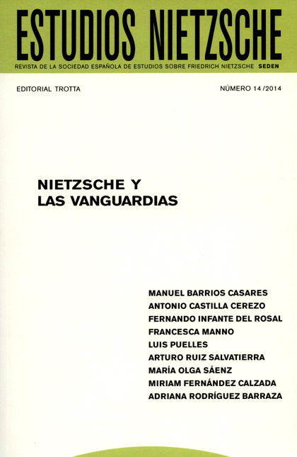 Portada de REV. ESTUDIOS NIETZSCHE # 14 NIETZSCHE Y LAS VANGUARDIAS