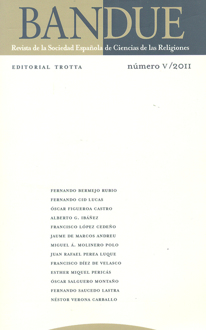 Portada de REV. BANDUE # 05 REVISTA DE LA SOCIEDAD ESPAÑOLA DE CIENCIAS DE LAS RELIGIONES