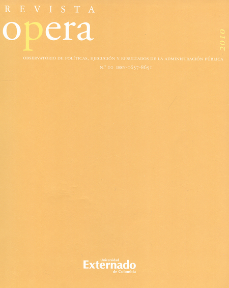 Portada de REV. OPERA # 10 OBSERVATORIO DE POLITICAS EJECUCION Y RESULTADOS DE LAS ADMINISTRACION PUBLICA