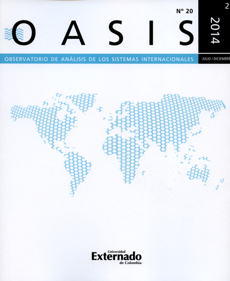 Portada de REV. OASIS # 20 JULIO/DICIEMBRE 2014