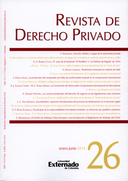 Portada de REV. DE DERECHO PRIVADO # 026