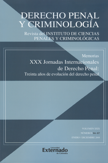 Portada de REV. DERECHO PENAL # 086-087 Y CRIMINOLOGIA