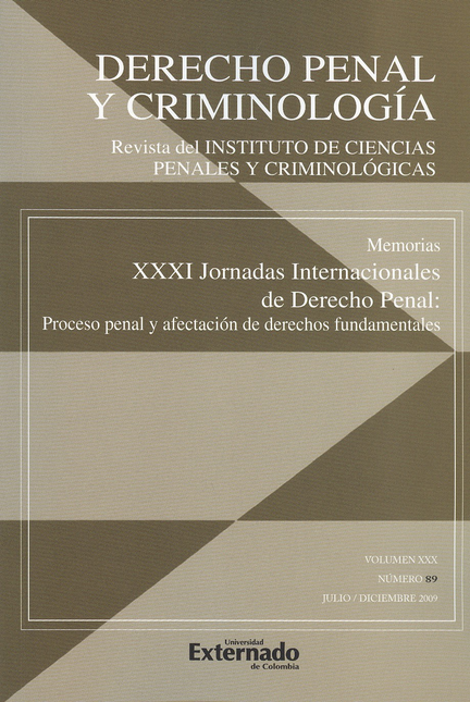 Portada de REV. DERECHO PENAL # 089 Y CRIMINOLOGIA