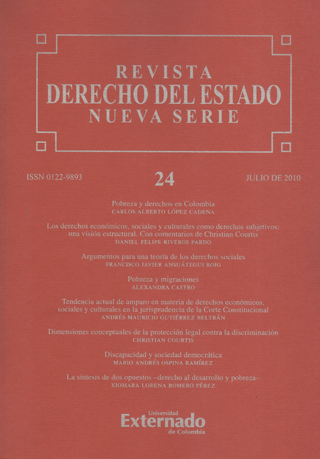 Portada de REV. DERECHO DEL ESTADO # 024 de VARIOS, Autores