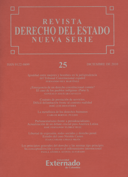 Portada de REV. DERECHO DEL ESTADO # 025 NUEVA SERIE