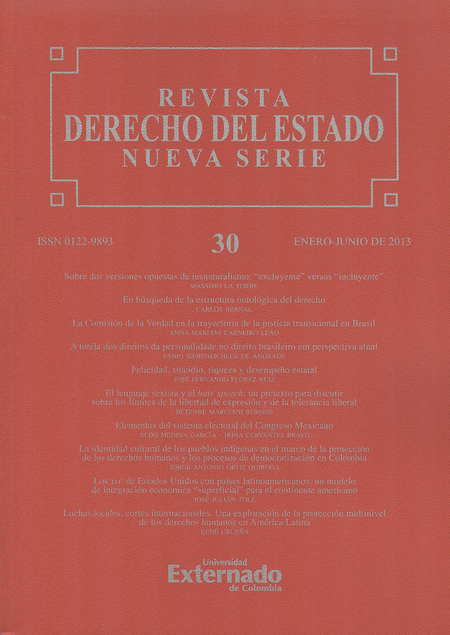 Portada de REV. DERECHO DEL ESTADO # 030 NUEVA SERIE