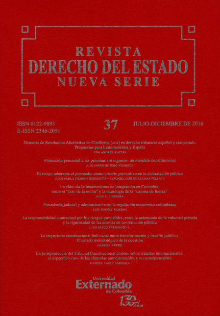 Portada de REV. DERECHO DEL ESTADO # 037 NUEVA SERIE