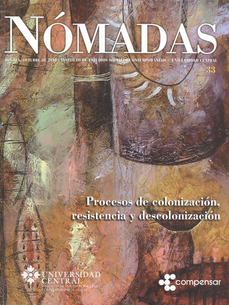 Portada de REV. NOMADAS # 033 PROCESOS DE COLONIZACION RESISTENCIA Y DESCOLONIZACION
