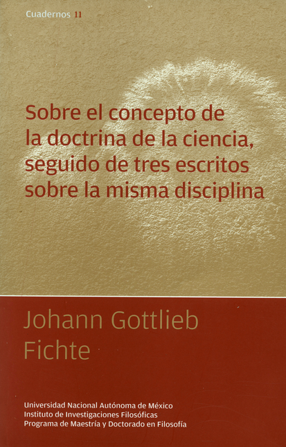 Portada de SOBRE EL CONCEPTO DE LA DOCTRINA DE LA CIENCIA SEGUIDO DE TRES ESCRITOS SOBRE LA MISMA DISCIPLINA