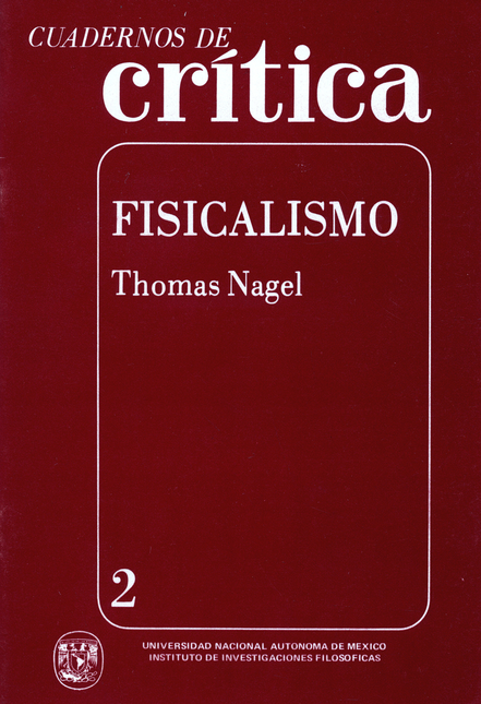 Portada de CUADERNOS DE CRITICA 2 FISICALISMO