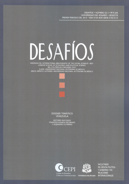 Portada de REV. DESAFIOS # 25-1 DOSSIER TEMATICO VENEZUELA