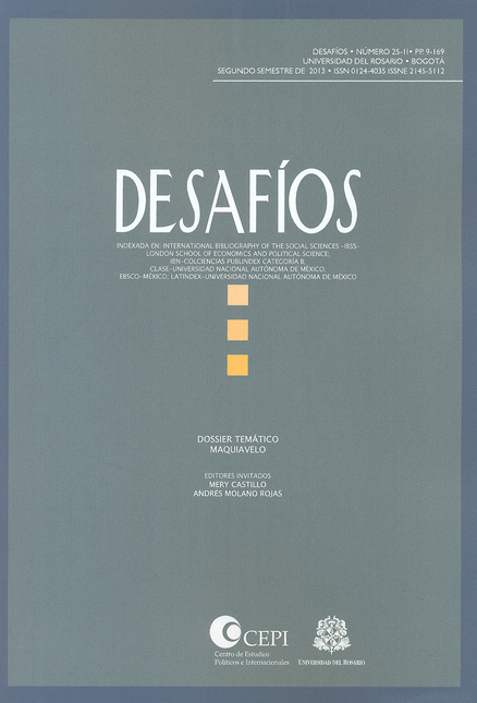 Portada de REV. DESAFIOS # 25-2 MAQUIAVELO