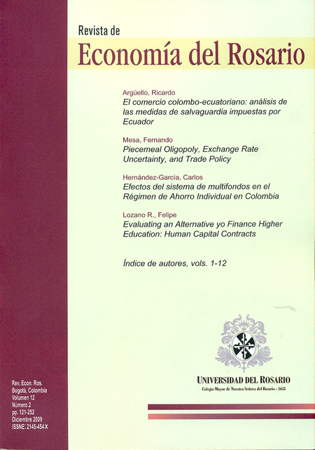 Portada de REV. DE ECONOMIA DEL ROSARIO # 12-2