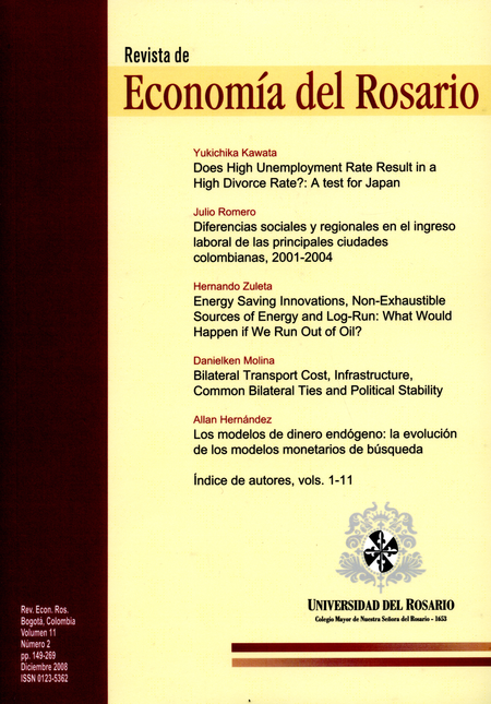 Portada de REV. DE ECONOMIA DEL ROSARIO # 11-2