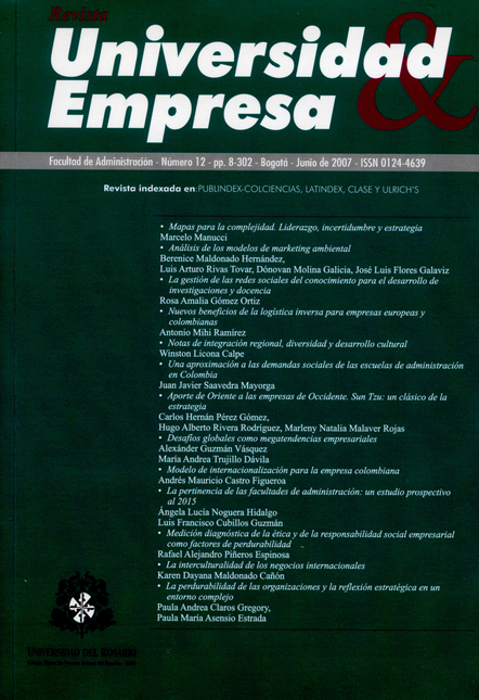 Portada de REV. UNIVERSIDAD Y EMPRESA # 012