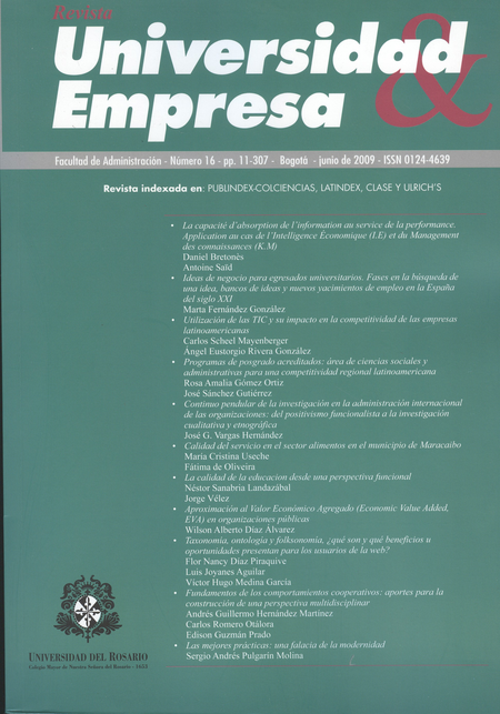 Portada de REV. UNIVERSIDAD Y EMPRESA # 016