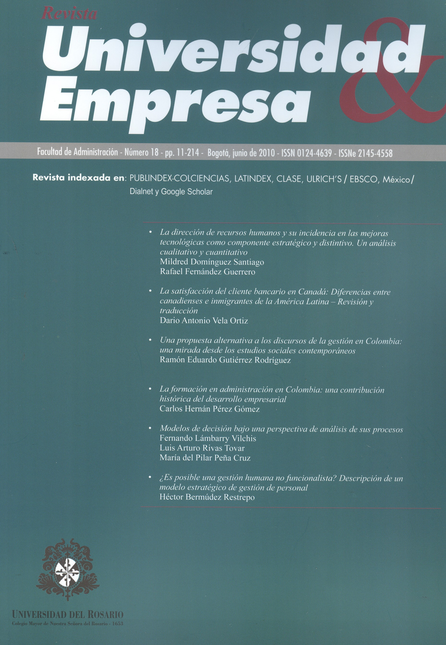 Portada de REV. UNIVERSIDAD Y EMPRESA # 018