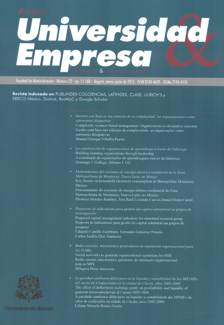 Portada de REV. UNIVERSIDAD Y EMPRESA # 022