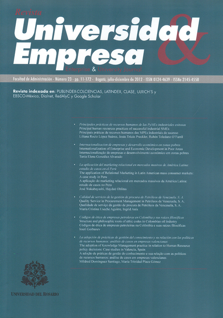 Portada de REV. UNIVERSIDAD Y EMPRESA # 023