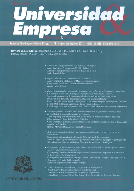 Portada de REV. UNIVERSIDAD Y EMPRESA # 024