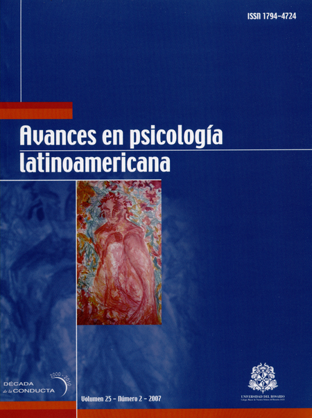 Portada de REV. AVANCES EN PSICOLOGIA VOL.25 # 2 LATINOAMERICANA